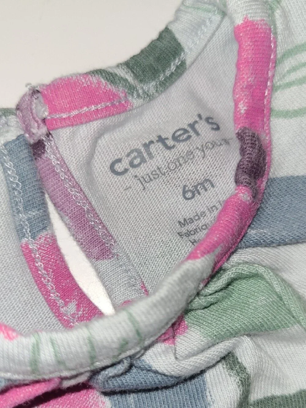 Carter's Pink & Purple Floral Footed One-Piece Size 6 Months